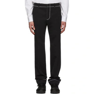 Shop Givenchy Black Zig Zag Stitch Trousers In 001 Black