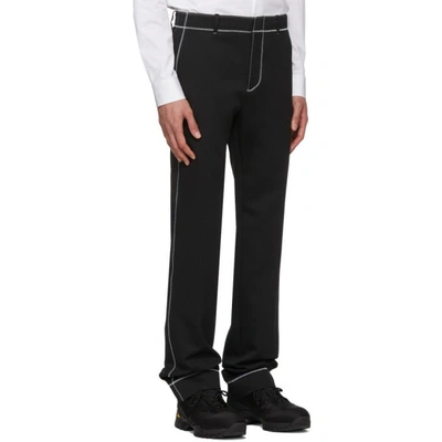 Shop Givenchy Black Zig Zag Stitch Trousers In 001 Black