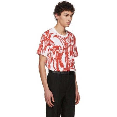 Shop Givenchy White And Red Iris Pocket T-shirt In 112 Red/whi