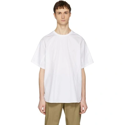 Shop Oamc White Poplin Newton T-shirt In 0270.wht