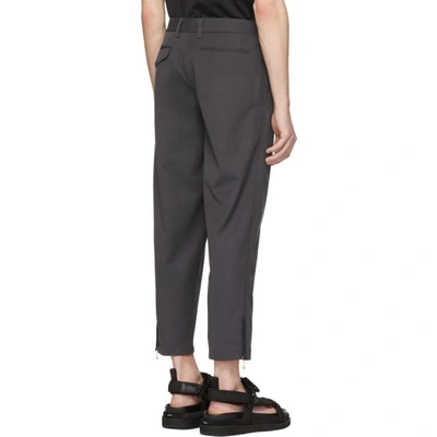 Shop Kolor Grey Clasp Closure Trousers In A-char Grey