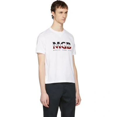 Shop Moncler White Logo T-shirt