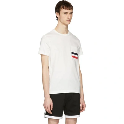 Shop Moncler Off-white Flag Pocket T-shirt In 034 Offwhit