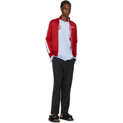 Shop Palm Angels Red Track Jacket In Red White