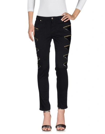 Shop Versace Denim Pants In Black