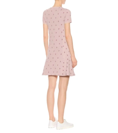 Shop Valentino Floral Jacquard-knit Minidress In Pink