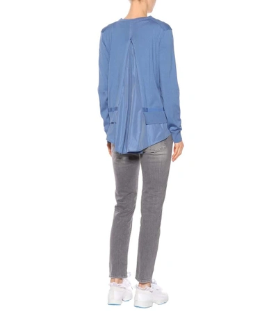 Shop Moncler Cotton Cardigan In Blue