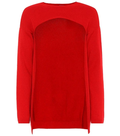 Shop Valentino Cropped Cashmere Sweater In Red