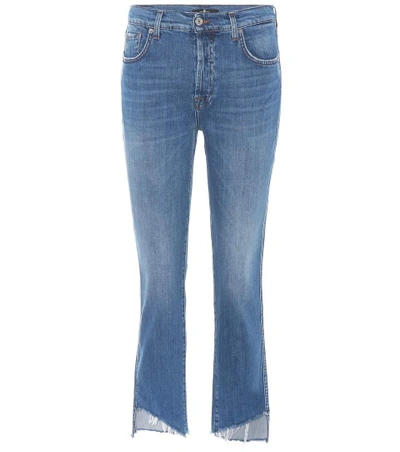 Shop 7 For All Mankind Edie High-rise Straight Jeans In Blue