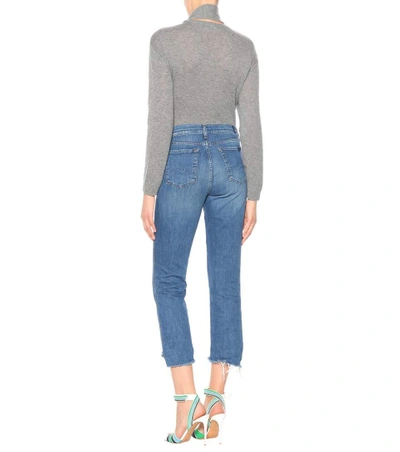 Shop 7 For All Mankind Edie High-rise Straight Jeans In Blue