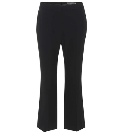 Shop Alexander Mcqueen Cropped Cady Trousers In Black
