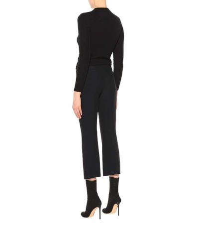 Shop Alexander Mcqueen Cropped Cady Trousers In Black