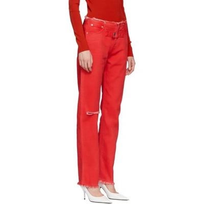 Shop Alyx 1017  9sm Red Straight Leg Jeans In 033 Red