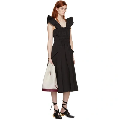 Shop Carven Black Gathered Dress