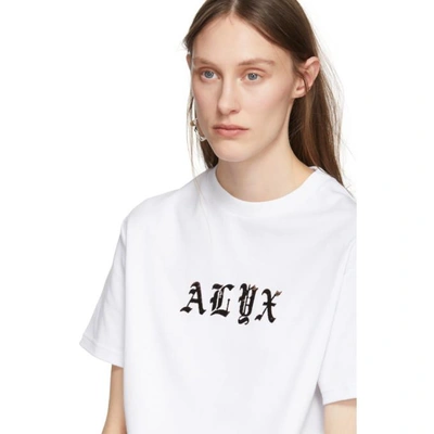 Shop Alyx 1017  9sm White Gothic Logo T-shirt In 007 White