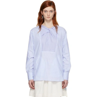 Shop Carven Blue And White Striped Blouse In 595 Baby Bl