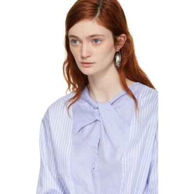 Shop Carven Blue And White Striped Blouse In 595 Baby Bl