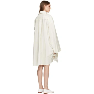 Shop Roberts Wood Off-white Gathered Ruffle Dress