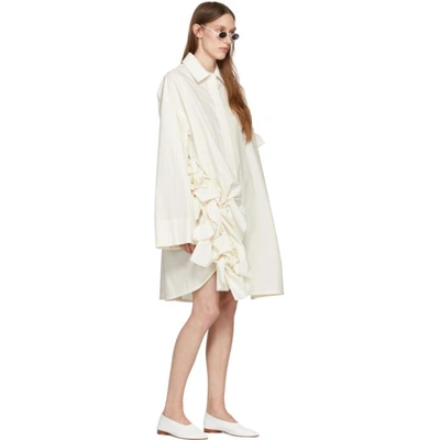 Shop Roberts Wood Off-white Gathered Ruffle Dress