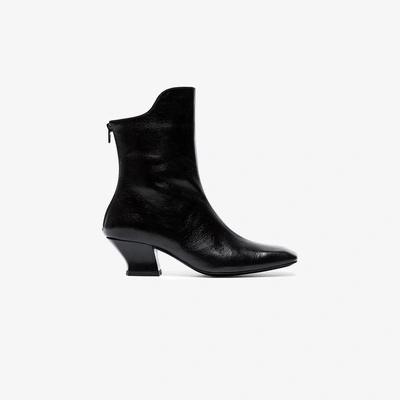Shop Dorateymur Black Han 50 Leather Ankle Boots