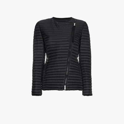 Shop Moncler Down Jacket With Asymmetric Zip In Black