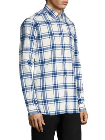 Shop Barbour Elver Cotton Button-down Shirt In Willow Gre