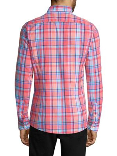 Shop Barbour Bram Cotton Button-down Shirt In Pink
