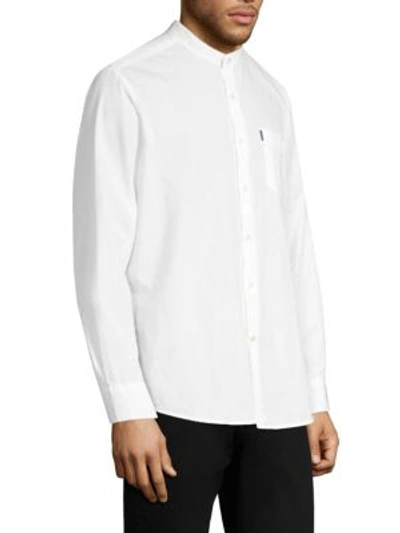 Shop Barbour Fairfield Cotton Tailored Button-down Shirt In White