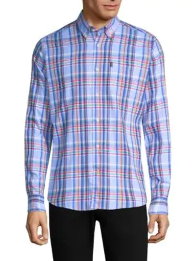 Shop Barbour Bram Cotton Button-down Shirt In Blue