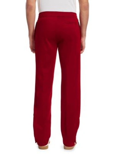 Shop Valentino Sports Stripe Cotton Trackpants In Red