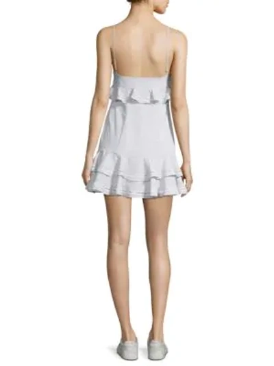 Shop Likely Norah Pindot Mini Dress In White Black