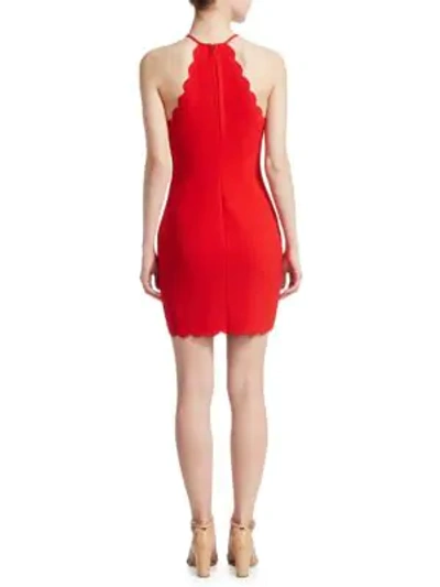 Shop Likely Everly Scalloped Mini Dress In Scarlet
