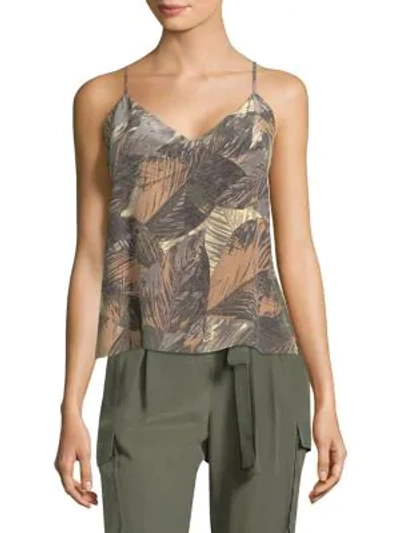 Jane printed silk-satin camisole