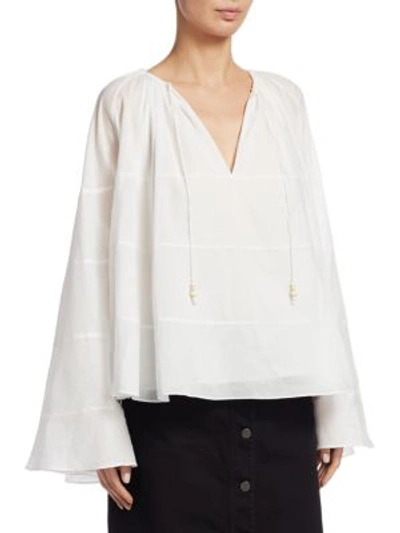 Shop Elizabeth And James Fleur Ruffled Flowy Top In White