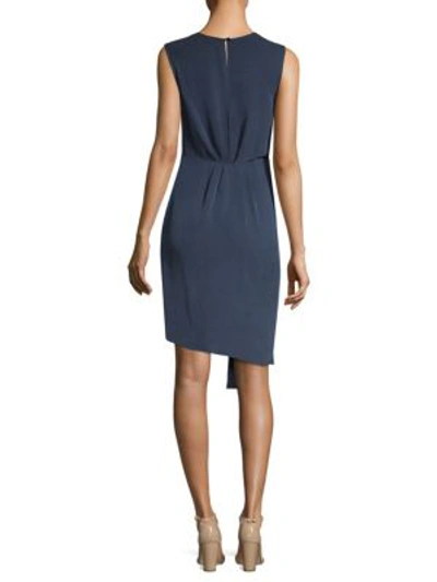 Shop Milly Rachel Silk Dress In Navy