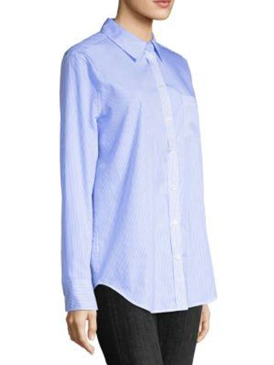 Shop Equipment Kenton Pinstripe Cotton Shirt In Blue