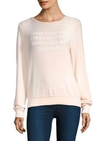 Shop Wildfox Sometime Nap Sweatshirt In Pink Flush