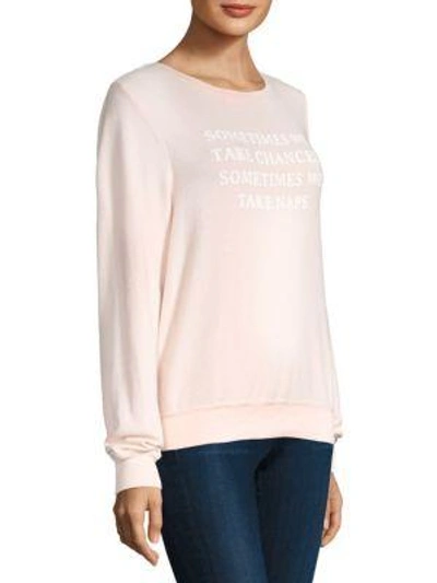 Shop Wildfox Sometime Nap Sweatshirt In Pink Flush