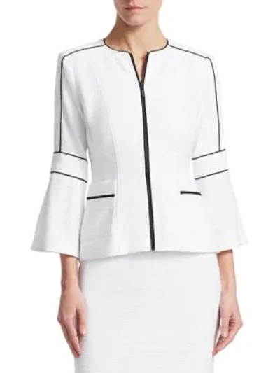 Shop Nanette Lepore Jazz Zip-front Jacket In White Black