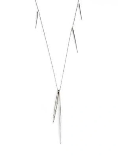 Shop Alexis Bittar Miss Havisham Crystal Long Spear Necklace/silvertone