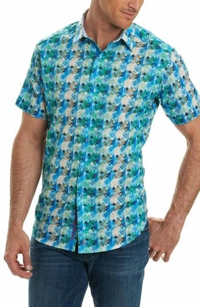 Shop Robert Graham Illusions Sport Shirt In Turquoise