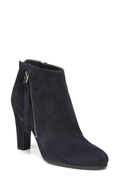 Shop Sam Edelman Sadee Angle Zip Bootie In Midnight Navy Suede