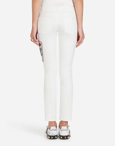 Shop Dolce & Gabbana Pretty Fit Jeans In Stretch Denim In White