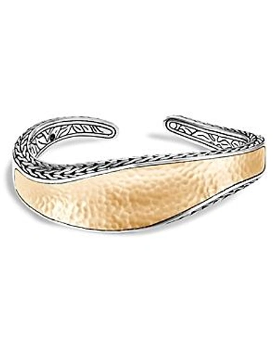 Shop John Hardy Sterling Silver & 18k Bonded Gold Classic Chain Hammered Medium Kick Cuff In Gold/silver