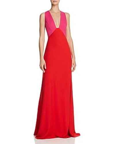 Shop Jill Jill Stuart Color-block Gown - 100% Exclusive In Red/pink