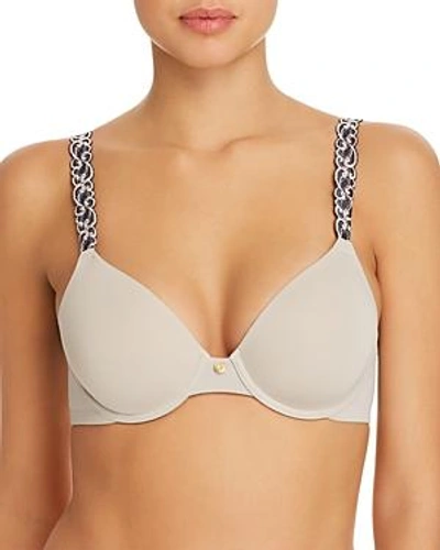 Shop Natori Pure Luxe Full Fit Contour Bra In Cocoon/ink