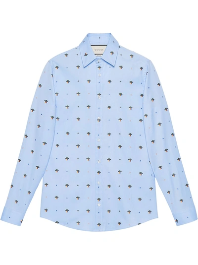 Shop Gucci Ufo And Symbols Fil Coupé Shirt In Blue
