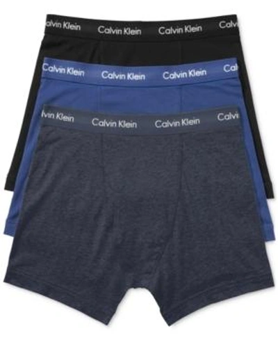 Shop Calvin Klein Men's Cotton Stretch Boxer Briefs 3-pack Nu2666 In Purple/dark Grey/black