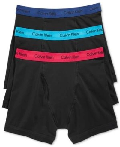 Shop Calvin Klein Men's Cotton Stretch Boxer Briefs 3-pack Nu2666 In Magenta, Navy, Turquoise