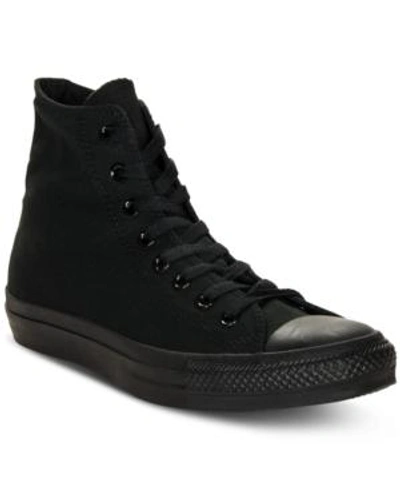 Shop Converse Men's Monochrome Chuck Taylor Hi Top Casual Sneakers From Finish Line In Black/ Black Mono